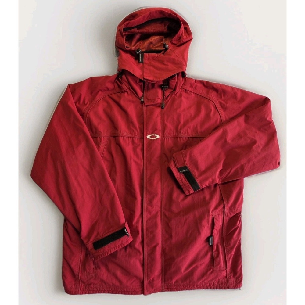 Oakley Jacket Men's XL Vintage Software Burgundy Waterproof Windbreaker Ski Y2K - Picture 2 of 16